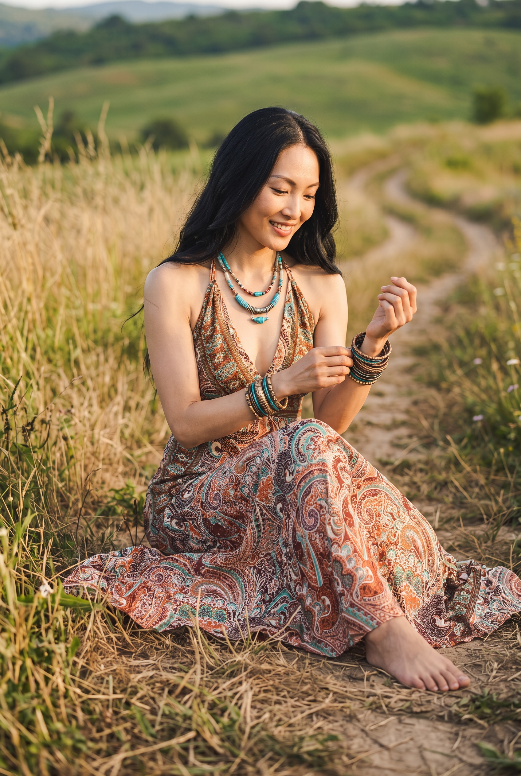 Sunset Halter Dress