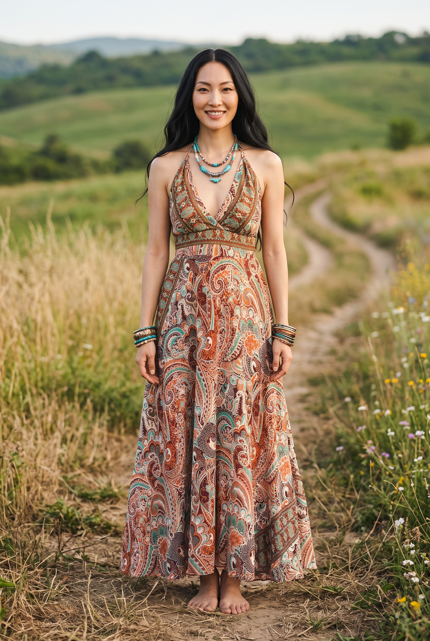 Sunset Halter Dress