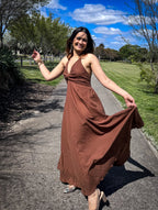 Knot-Front Halter Dress