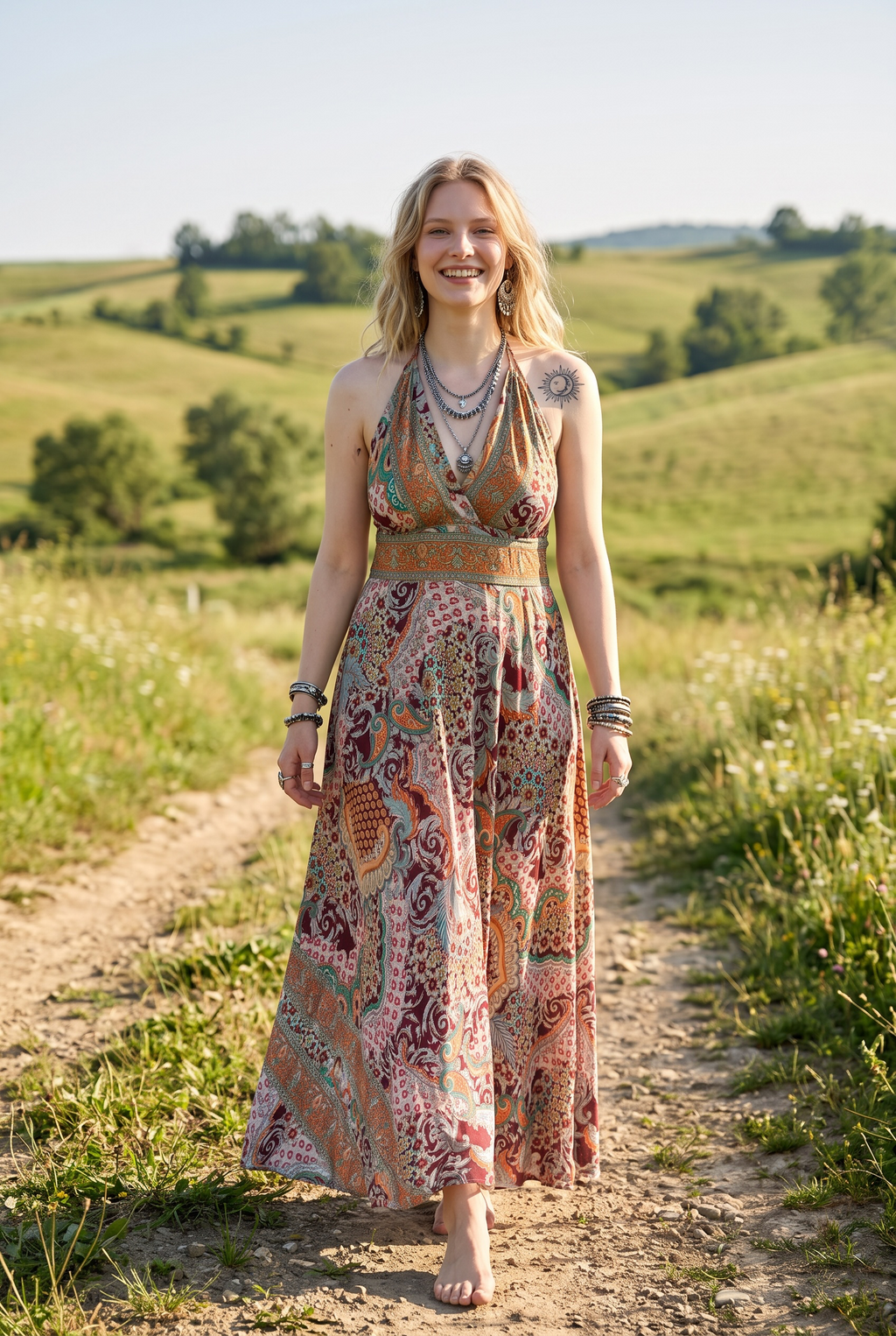 Cherry Blossom Halter Dress