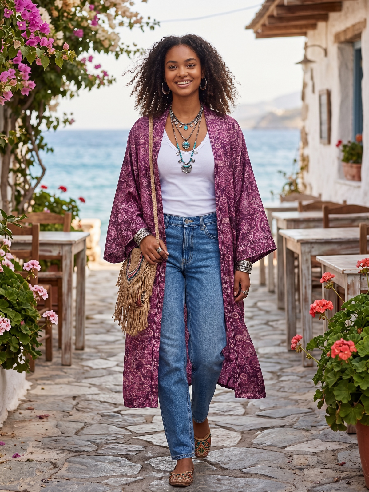 Plum Kimono Shrug