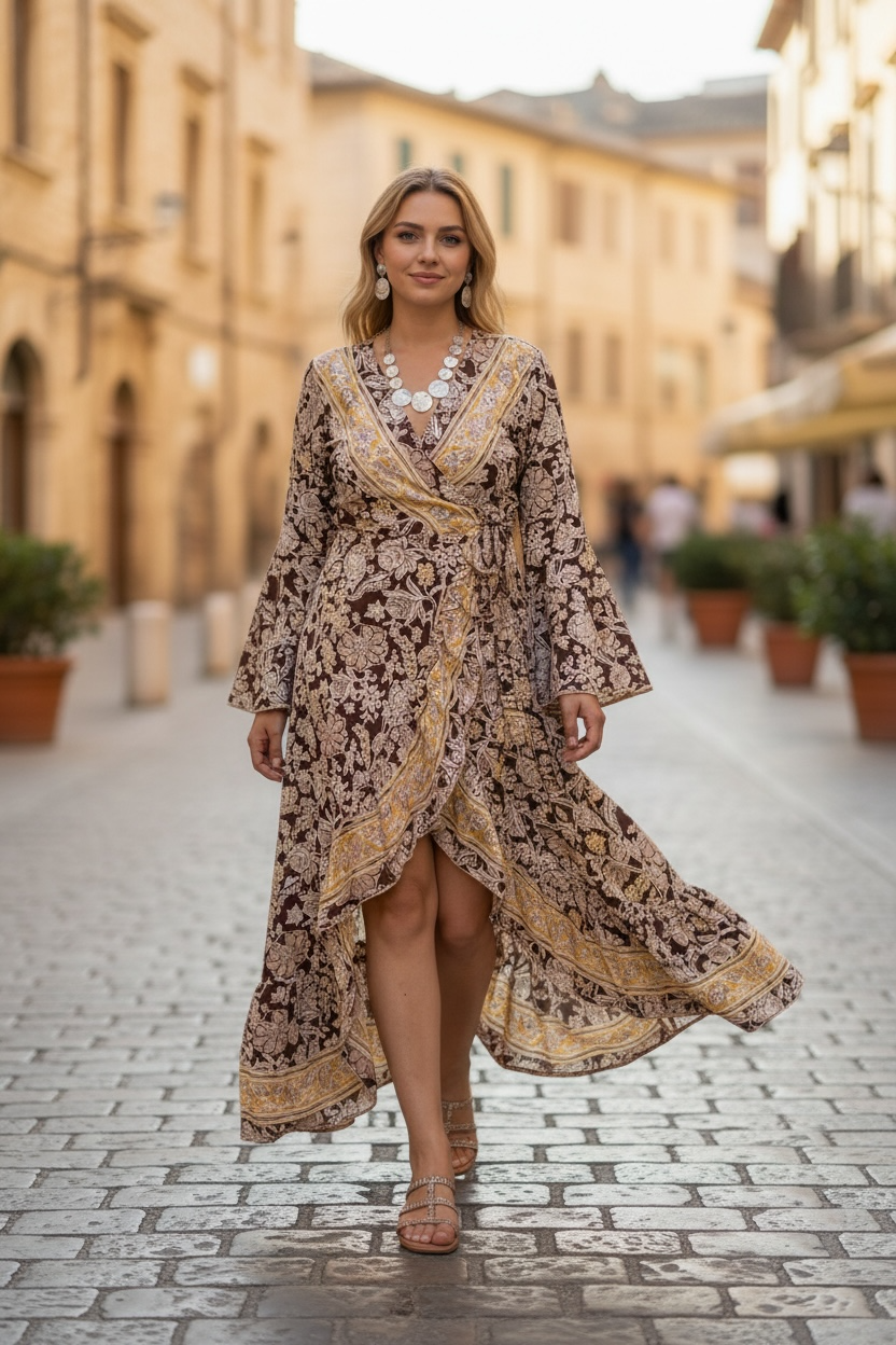 Honey Bee Wrap Dress