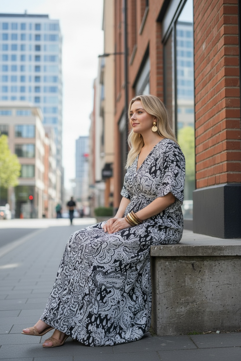 Eclipse Kimono Sleeve Maxi