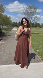 Knot-Front Halter Dress